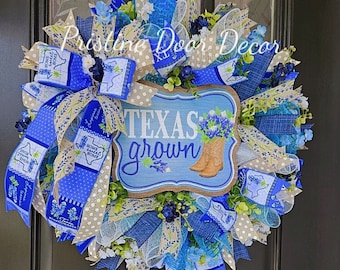 Texas Bluebonnet Everyday Wreath for front door / Home Wreath / Home Wreath / Everyday Wreaths / All year round Wreaths / Texas Wreaths