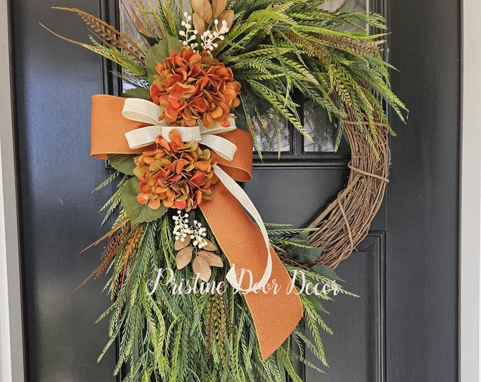 Autumn Wreath Hydrangea Wreath - Fall Wreath - Wreaths for fall - door wreath - fall wreath - Wreaths for door - Wreaths Autumn Wreath