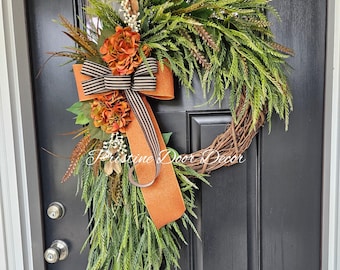 Autumn Wreath Hydrangea Wreath - Fall Wreath - Wreaths for fall - door wreath - fall wreath - Wreaths for door - Wreaths Autumn Wreath