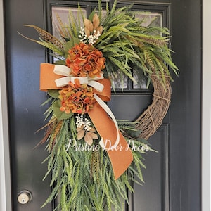 Autumn Wreath Hydrangea Wreath - Fall Wreath - Wreaths for fall - door wreath - fall wreath - Wreaths for door - Wreaths Autumn Wreath