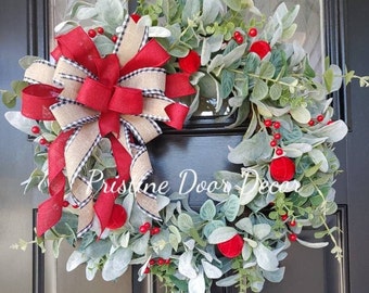 Christmas Wreath, Christmas Wreaths For Front Door, Farmhouse Christmas Wreath, Christmas Wreaths, Christmas,  Christmas Decor,