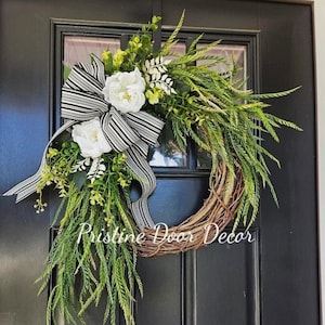 Summer Wreaths, Year Round Wreath, Everyday Wreaths, Peony Wreath, Front Door Wreaths, Farmhouse Decor, Fall Wreaths, Farmhouse Wreaths
