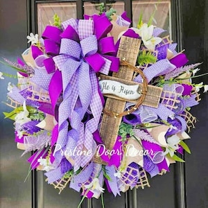 Easter Wreath, Easter, Easter Sign, Religious Wreath, Spring Wreath, Farmhouse Wreath, Wreaths for  Front Door, Easter, Cross, Religious