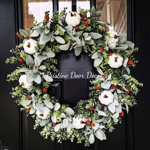 Fall Wreaths for front door, Pumpkin Wreath, Fall Decor, Large Wreath, Autumn Wreath, Harvest Wreath, Housewarming Gift, Thanksgiving Decor