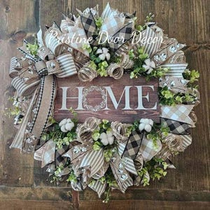 Everyday Welcome Wreath, Farmhouse neutral year round wreath for your door, porch decor, welcome wreath, Home Wreath, Hello Wreath