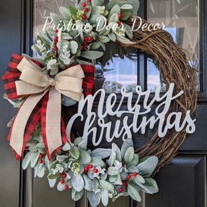 Christmas Wreath  / Christmas Wreaths for front door / Farmhouse Christmas Wreath / Wreaths / Holiday Wreaths