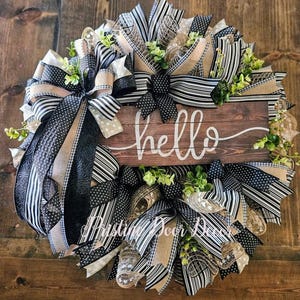 Everyday Welcome Wreath, Farmhouse neutral year round wreath for your door, porch decor, welcome wreath, Home Wreath, Hello Wreath