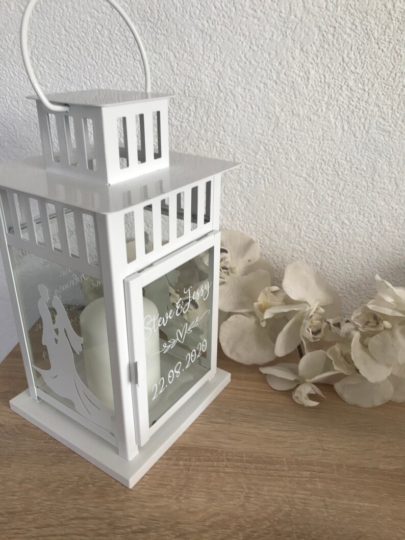 Personalisierte Laterne mit Spruch zur Hochzeit individuell Etsy