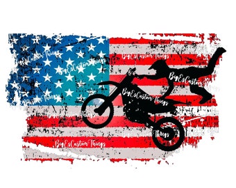 Amerikanischer Dirt-Bike-Fahrer png, Dirt Bike png, 4. Juli Dirt Bike, Motorrad, Amerikanische Flagge, s 'ublimation Download, digitaler Download