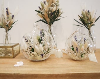 Christmas ball in dried flowers