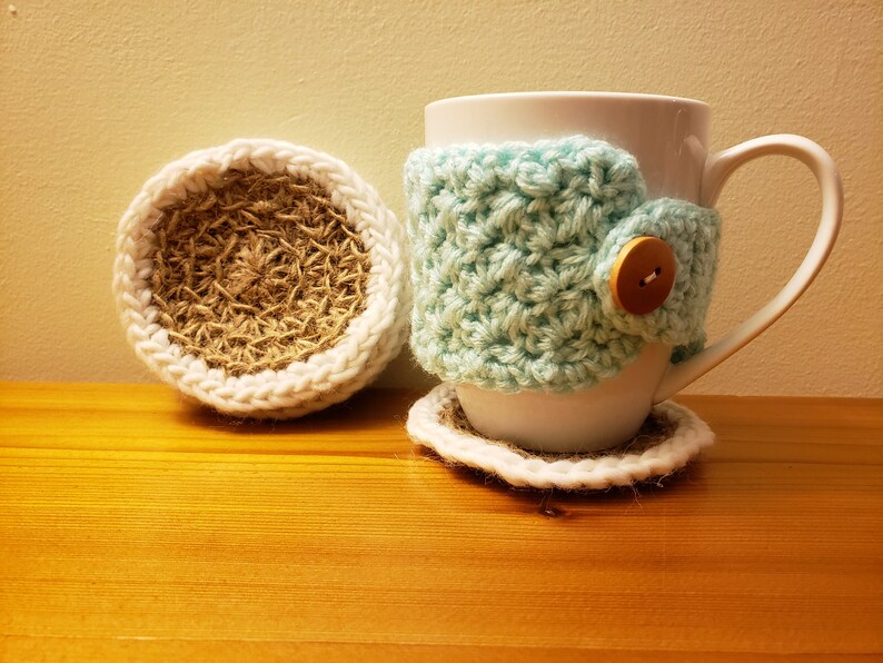 PurelyHandmadeByJazz Crochet Jute Drink Coasters