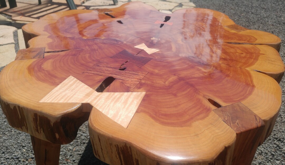 Cedar and Ambrosia Maple Small Side Table, Night Stand, End Table End