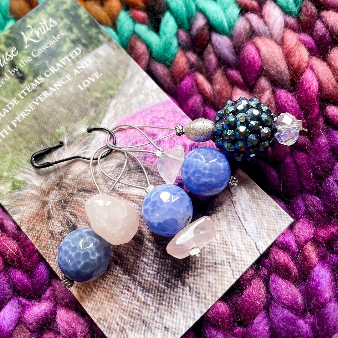 Blue Gemstone 9mm Stitch Markers/stitch Markers for Super Etsy