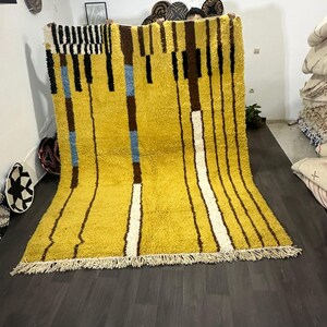 Moroccan Yellow Rug,Authentic Moroccan Rug,custom Made Rug,Handwoven Moroccan Carpet,Colourful Rug,