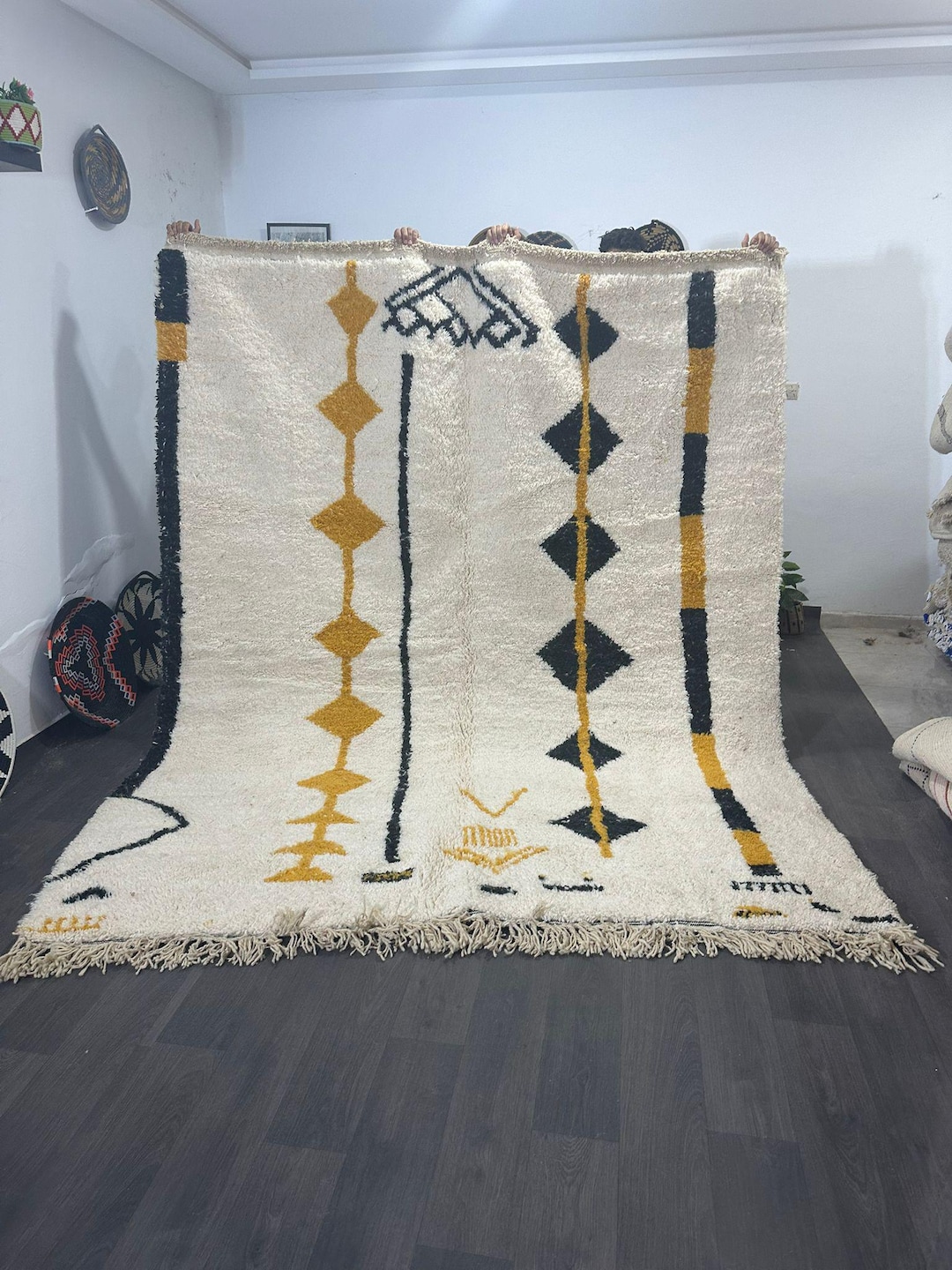 Handmade Moroccan Berber Rug: Colorful Geometric Design, 282x230cm - Etsy