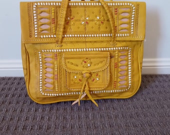 Handmade Moroccan Leather Bag/Boho Bags, Womens Leather Handbag