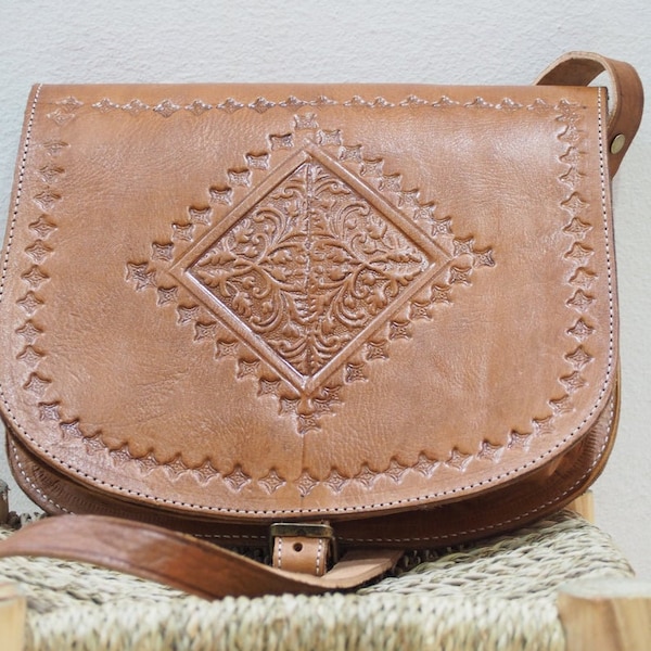 Moroccan Leather Bag - Etsy