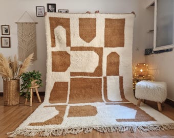 Moroccan Rug, Brown Moroccan Rug, Handmade Rug, Custom Made Rug, Authentic Moroccan Rug, Brown Rug, gift for her