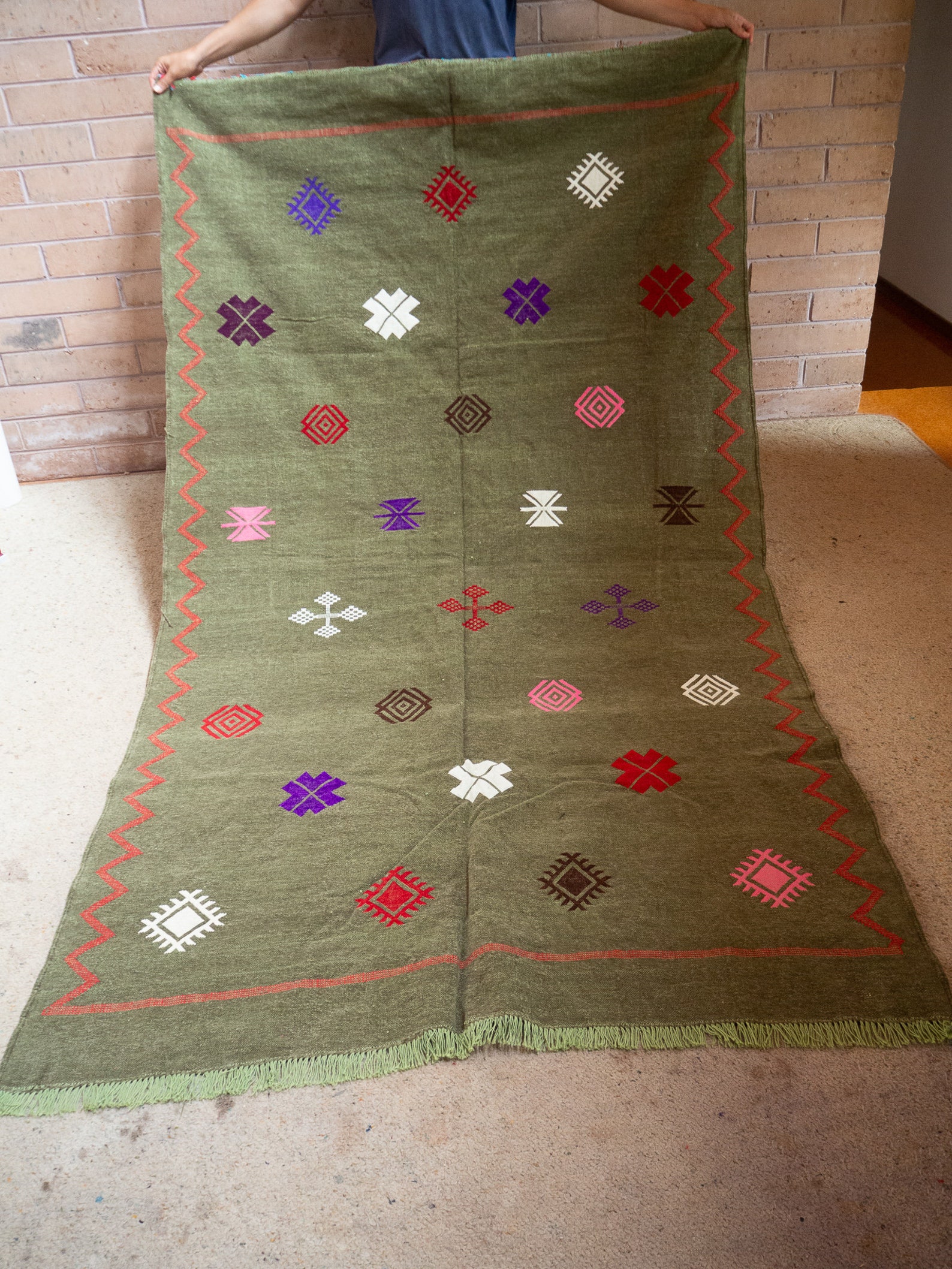 Large butter Authentic Beautiful Original Wool Handmade Rug Etsy
