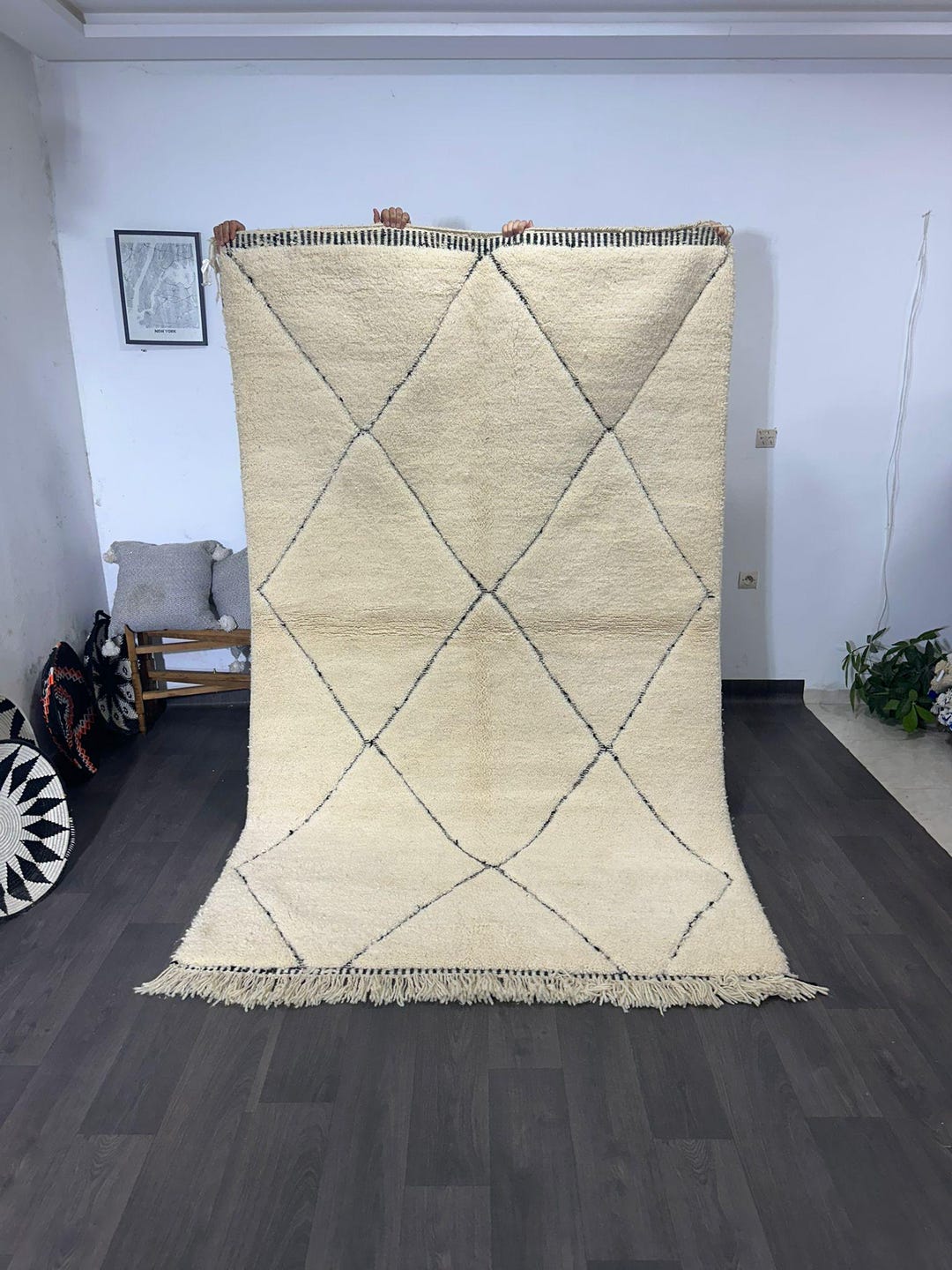 Handmade Beni Ourain Moroccan Wool Rug: Authentic Berber Design - Etsy