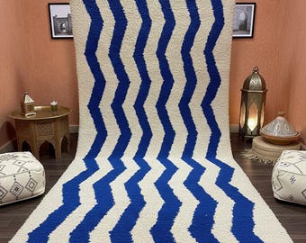 Moroccan Blue Rug, handmade Blue Moroccan, handwoven blue rug, Authentic Moroccan Rug, Blue Rug Area , Living Room Area