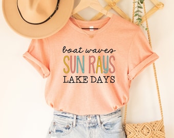 Boat Waves Sun Rays Lake Days Shirt, Camping Shirt, Birthday Gift, Valentine's Day Gift, Summer Shirt, Beach Shirt, Gift for him, Camper