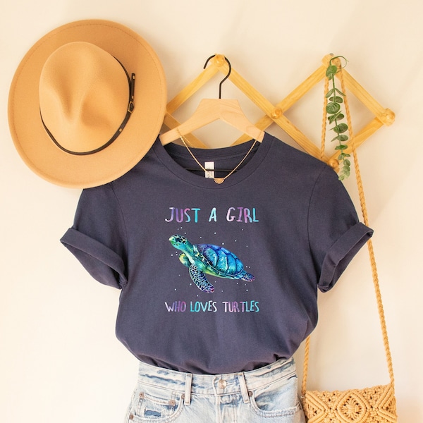 Just A Girl Who Loves Turtle Shirt, Turtle Lover T-Shirt, Sea Turtle, Birthday Gift, Gift For Her, Mom Gift, Gift for Mom, Valentine Gift