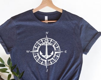 Anchor Compass T-Shirts, Adventure Shirts, Camping Shirt, Camping Outfit, Adventure is Out There Shirt, Cruise Shirt