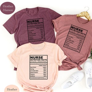 Nurse Nutrition Facts Shirt, Funny Nurse Shirt for Men, Funny Registered Nurse Shirt, Nurse Gift, Nursing School Shirt, Shirt for Women