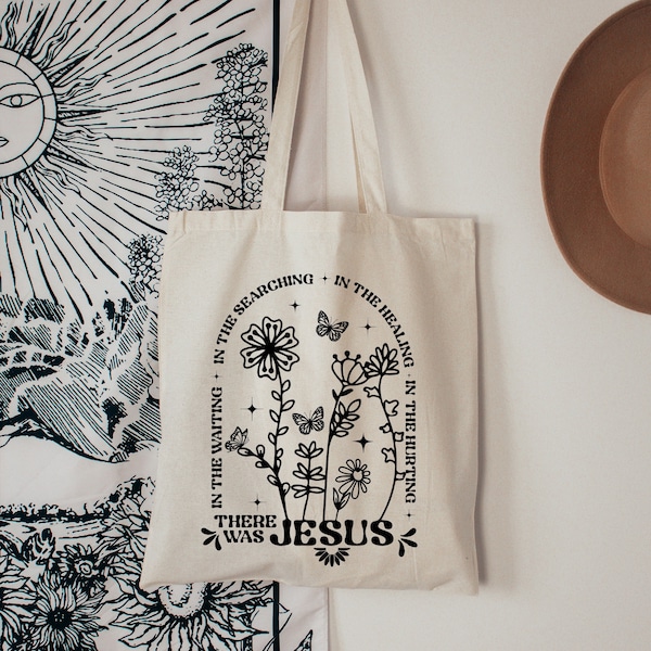 There Was Jesus  Tote Bag, Jesus Tote Bag, Christian Tote Bag, Tote Bag, Canvas Tote Bag, Shopping Bag, Book Bag,Birthday Gift