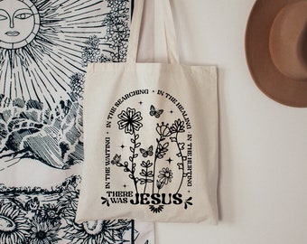 There Was Jesus  Tote Bag, Jesus Tote Bag, Christian Tote Bag, Tote Bag, Canvas Tote Bag, Shopping Bag, Book Bag,Birthday Gift