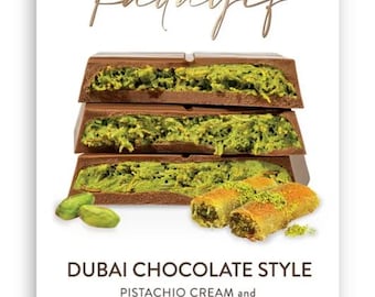 PatisLove Dubai Chocolate Bar 200g – Gourmet Luxury Treat, Pistachio Filled with Knafeh, 3-5 pack bundles