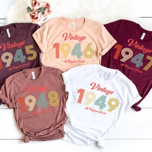 Vintage 1940s T-Shirt, 80th Birthday Gift Idea Tee Shirts, 1940s Shirt, All Original Parts, Birthday Gift, Birthday Gift for 1940s, Gifts