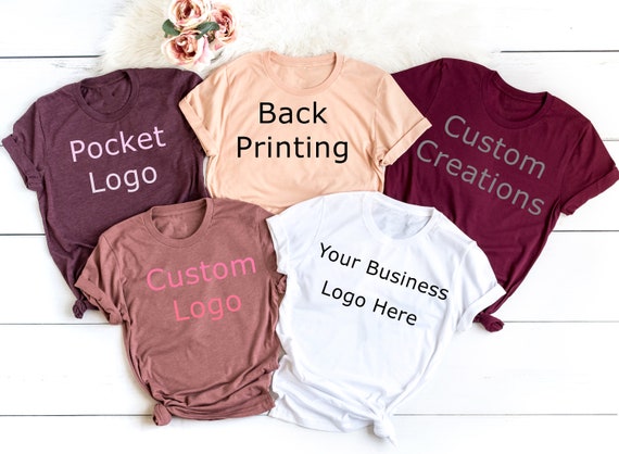 Custom Logo Printing Tees Colored Digital Logo Your Business - Etsy