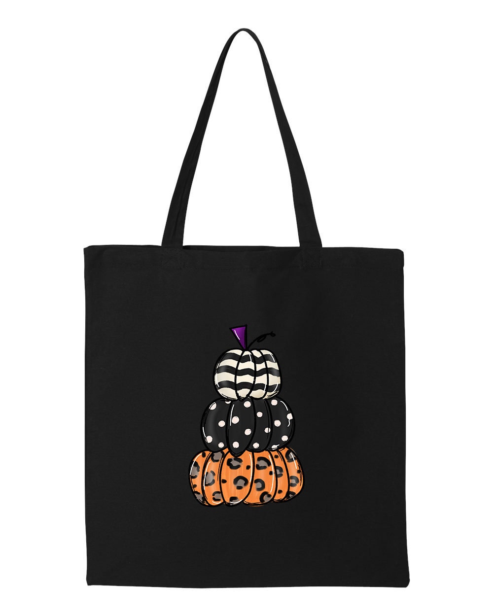 Pumpkin Pattern Print Leather Tote Bag main image 1
