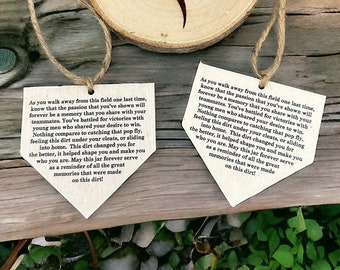 Personalized Baseball Senior Gift Dirt Jar Tag, Printed Home Plate Tag, Senior Gift, Baseball Team Gift, Baseball Senior Night, Team Gift