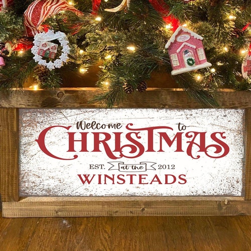 Personalized Christmas Tree Skirt Box Tree Box Stand Wood Etsy