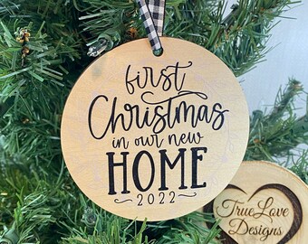 First Christmas New Home Ornament, Baltic Birch Housewarming Gift