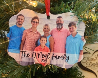 Family Photo Ornament | Portrait Christmas Ornament | Personalized Ornament | Picture Ornament | Family Ornament | Custom Photo Gift