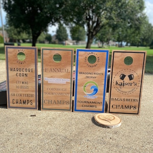Trofeos de tablero de cornhole, trofeos de torneo de cornhole, cornhole, bolsas de cornhole para juegos al aire libre