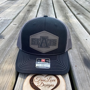 ASTATE Logo, Arkansas State University, ASU Leather Patch, Richardson 112 Hat, Engraved Patch, Custom Leather Patch Hat, College Hat