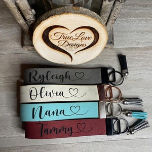 Key Lanyard Wristlet with Hardware, Personalized, Vegan Leatherette, Key Fob, Key Chain, wrist lanyard, lanyard for key, wristlet