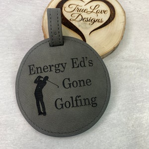 Personalized Engraved Golf Bag Tag with Tees, Leatherette Golf Bag Tag, Fathers Day Gift, Gift for Him, Gift for Dad, Golf Gifts image 5