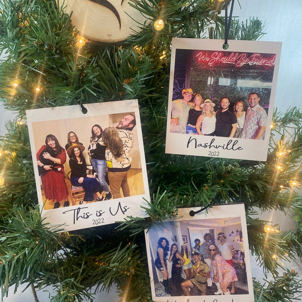 Family Photo Polaroid Ornament | Portrait Christmas Ornament | Personalized Ornament | Picture Ornament | Family Ornament  Custom Photo Gift