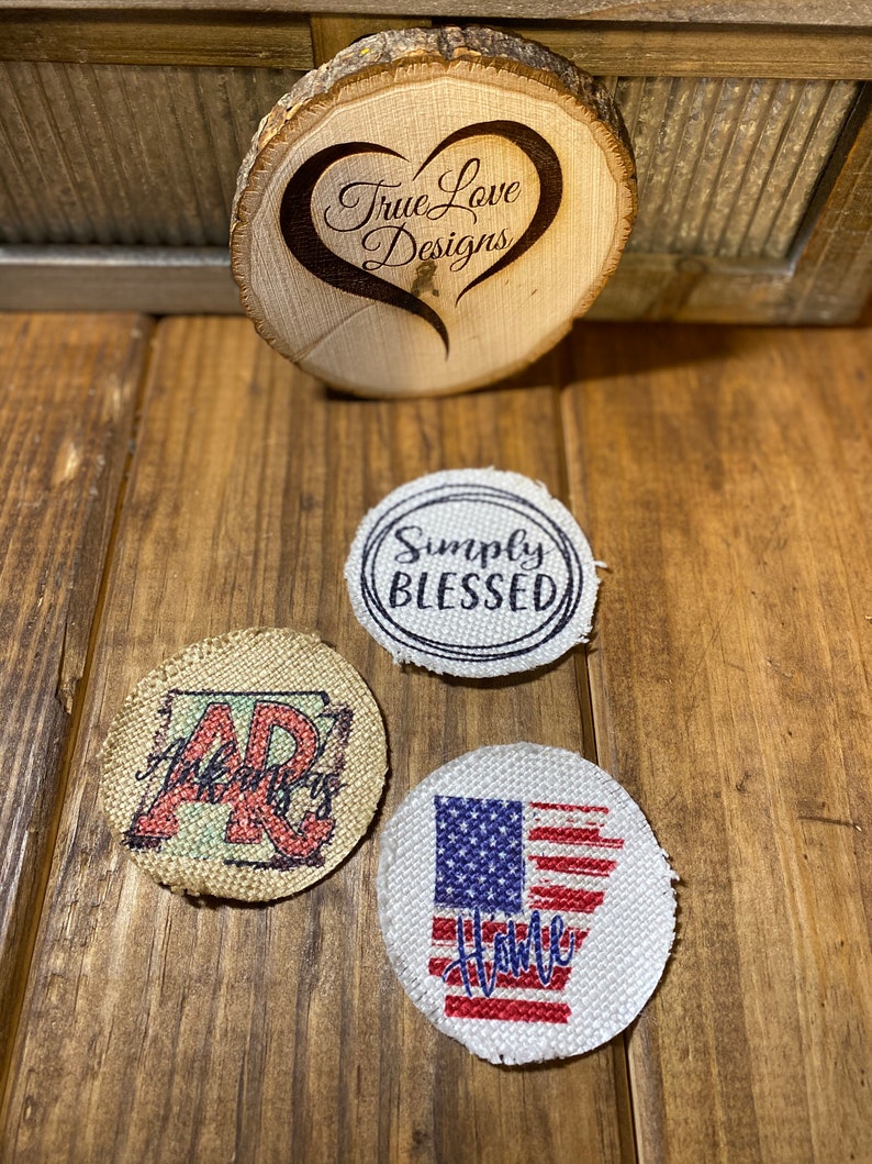 BLANK Sublimation Hat Patch with adhesive backing Burlap Hat