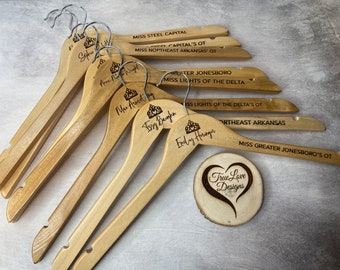 Beauty Pageant Hangers - personalized - engraved pageant queen hangers