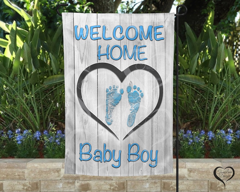 Home Baby Boy Garden Flag Newborn Sign Newborn Birth Etsy