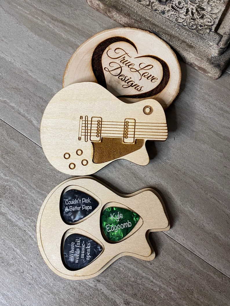 Wood Guitar Pick Case Guitar Pick Holder Custom Guitar Kit Etsy