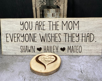 You Are The Mom Everyone Wishes They Had, Personalized Sign, Mothers, Gift, Mothers Day, Printed