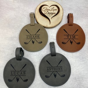 Personalized Engraved Golf Bag Tag with Tees, Leatherette Golf Bag Tag, Fathers Day Gift, Gift for Him, Gift for Dad, Golf Gifts image 7